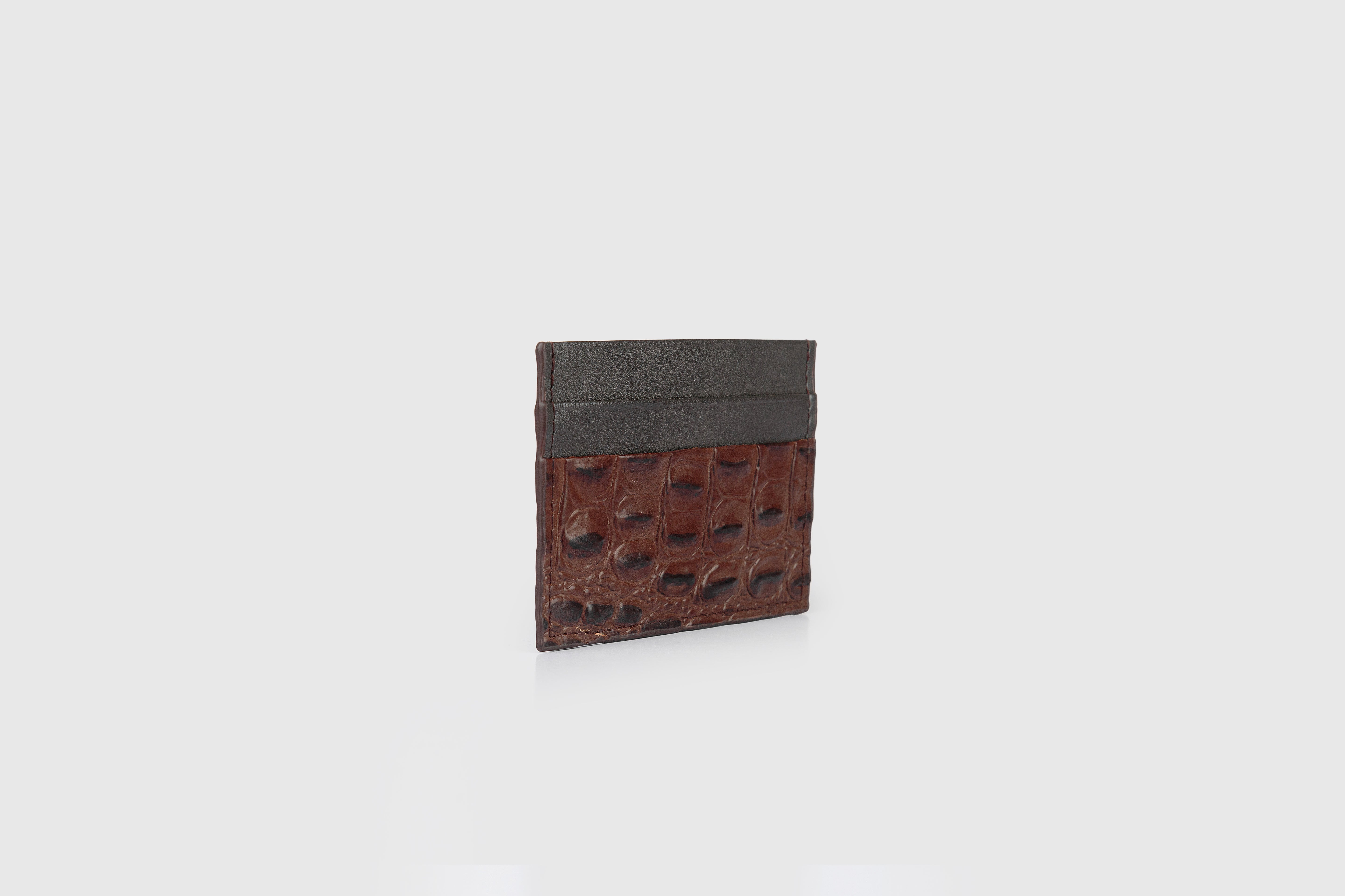 Chestnut Croc Card Holder