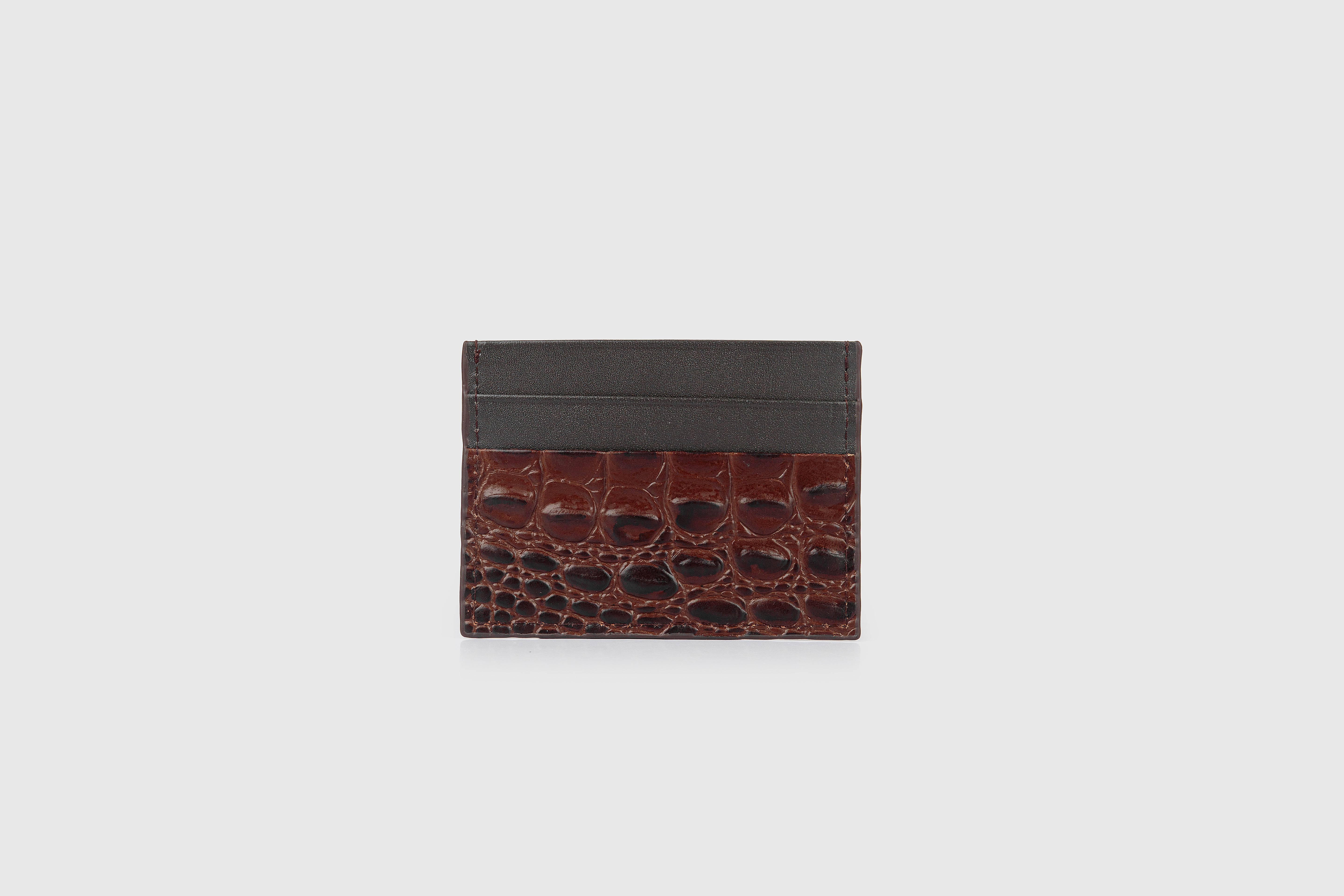 Chestnut Croc Card Holder