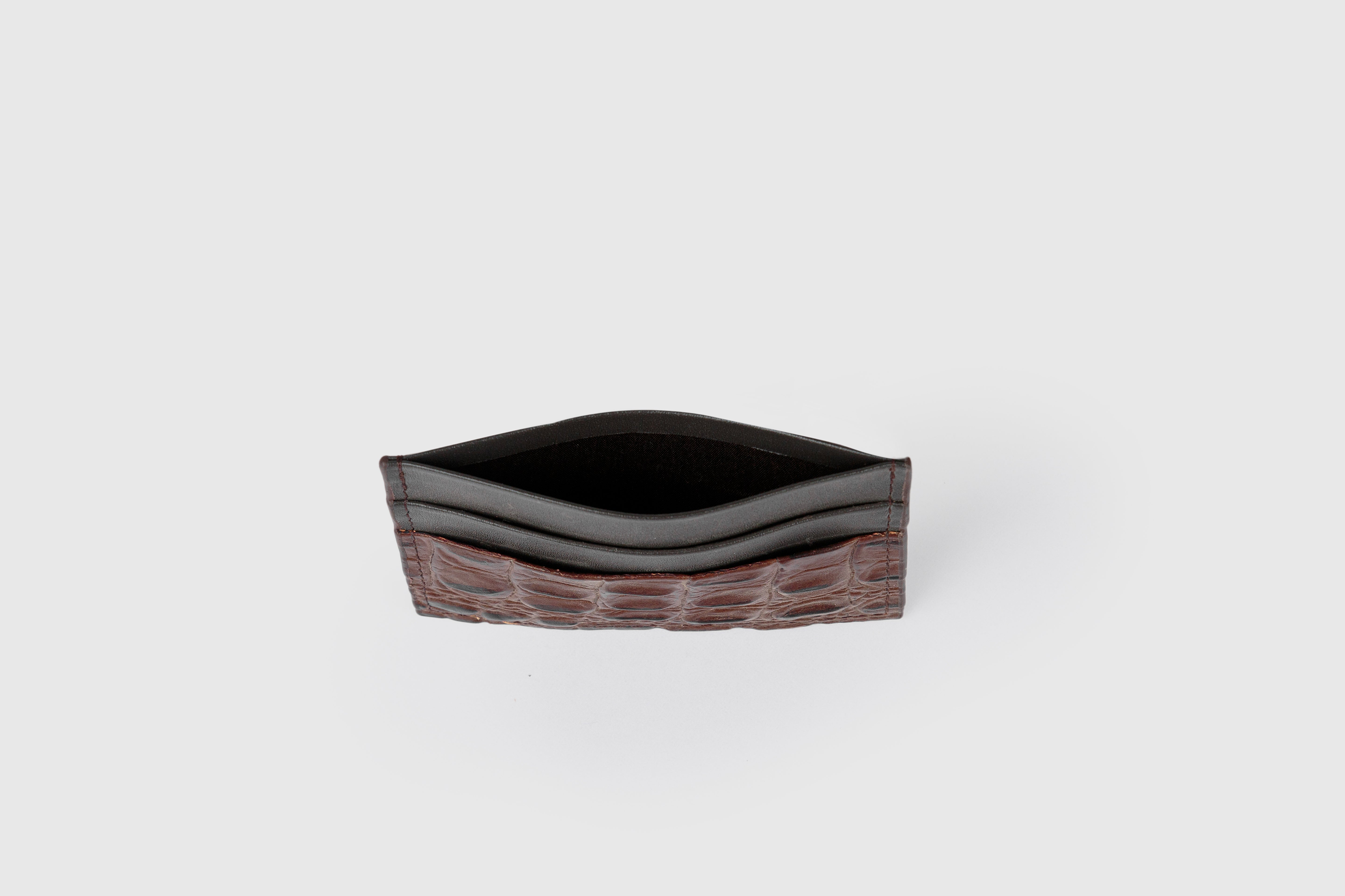 Chestnut Croc Card Holder