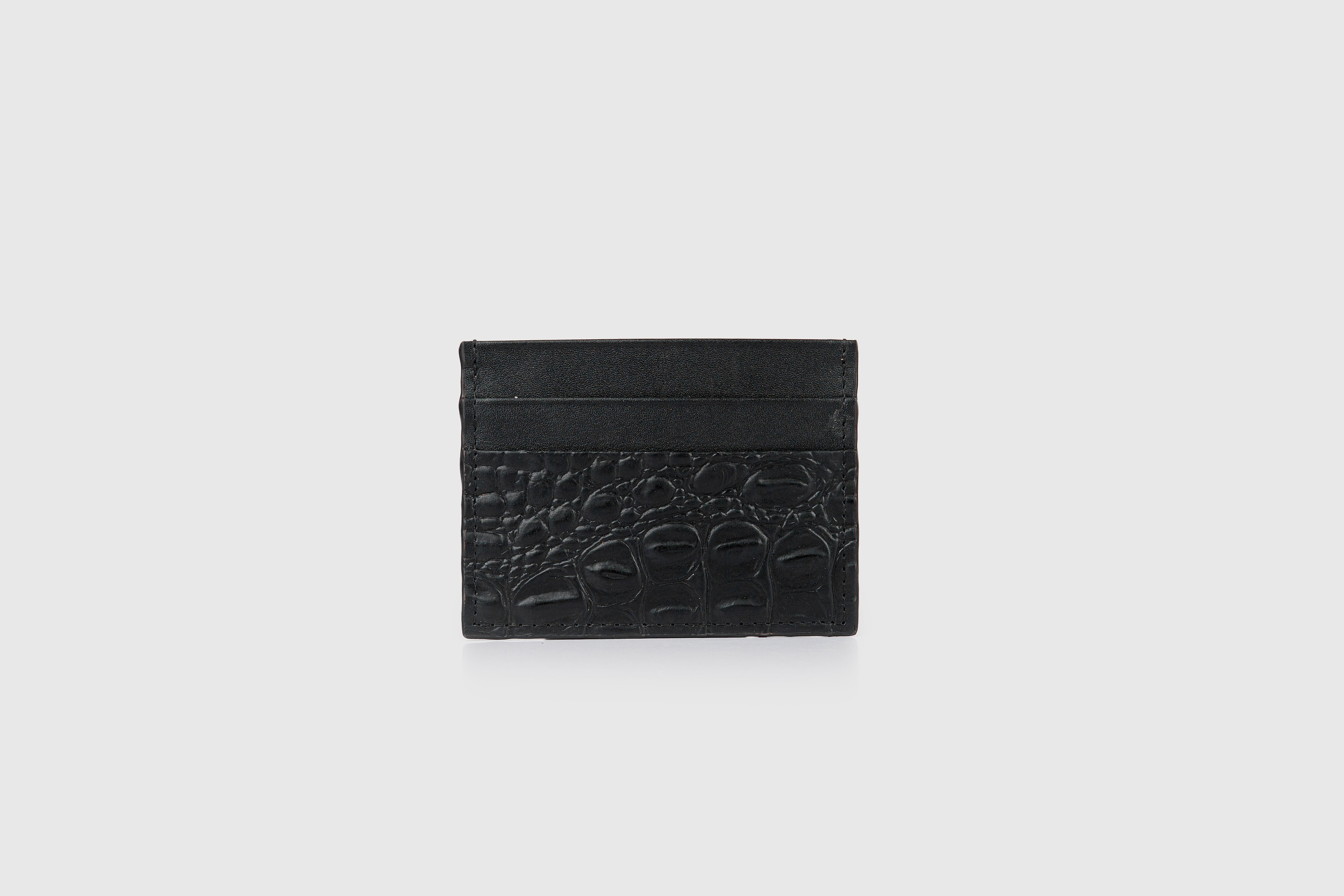 Obsidian Croc Card Holder